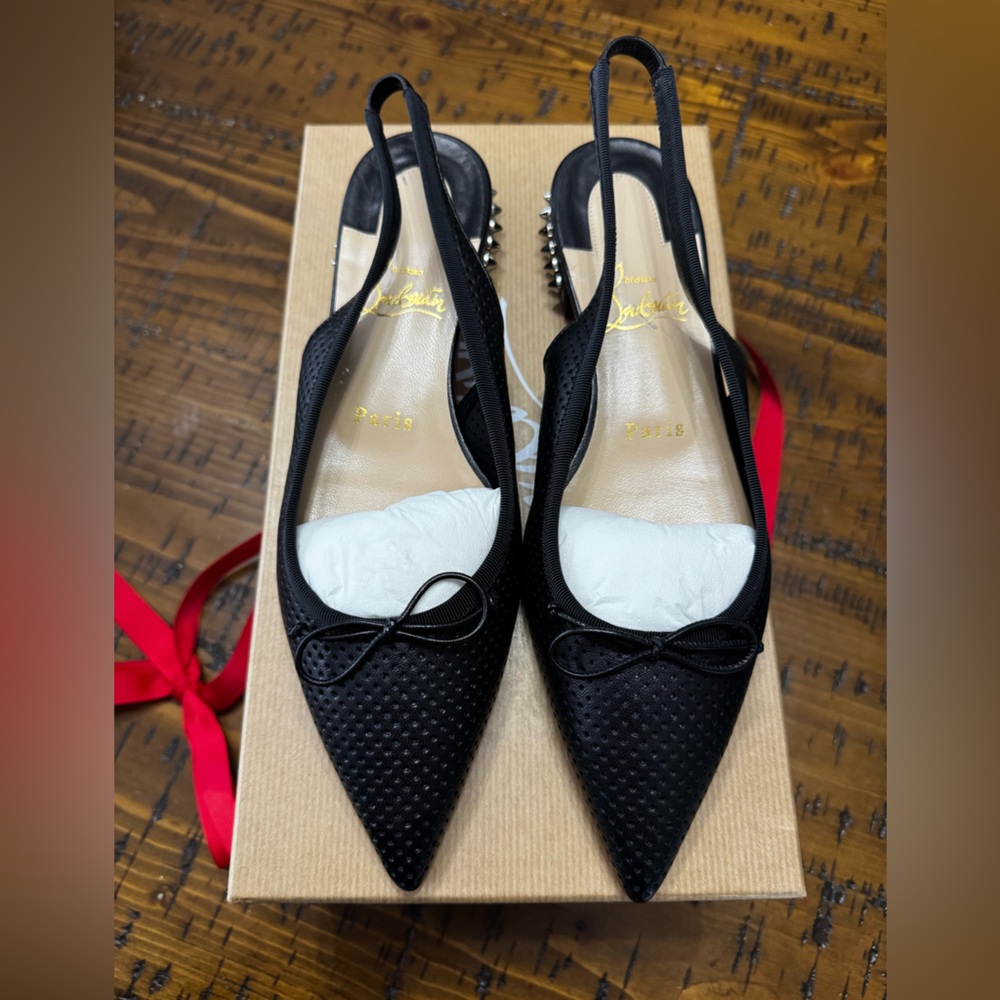 Christian Louboutin Black Hall Sling Flats